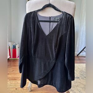 Eloquii velvet peplum top- size 22